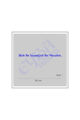 Hızlı Bir Yaşam Gizli Bir Mücadele 60x6 Cm Araç Yazı Sticker Traktör Kamyon Araba Mavi