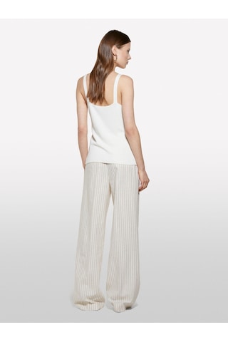 Sisley Keten Karışımlı Düğmeli Yüksek Bel Palazzo Pantolon Kadın Siyah Pantolon - 325p45ıclf06w Beyaz