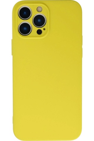 Apple Uyumlu iPhone 13 Pro Max Kılıf Nano İçi Kadife Silikon - Sarı Çok Renkli