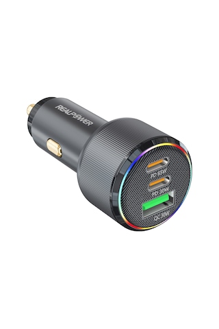 Realpower 125w Hızlı Araç Şarjı + Type-c Den Type-c Kablo Rp-cc125w Siyah