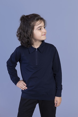 Toontoy Kids Toontoy Erkek Çocuk Polo Yaka Sweatshirt Lacivert