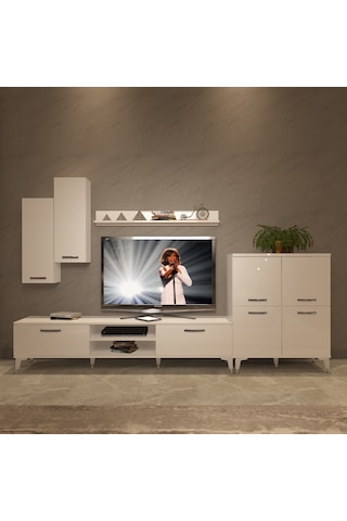Decoraktiv Eko 6 Mdf Dvd Silver Tv Ünitesi Tv Sehpası Beyaz