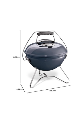 Smokey Joe Premium Kömür Mangalı, Ø 37 Cm Izgara Yüzeyi, Taşınabilir Barbekü Mangalı, Pratik Taşıma Saplı, Porselen Emaye Kapak Ve Kazan Ardıç Mavisi Çok Renkli