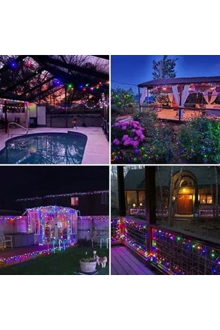 Mey İthalat 11m 100 Led Solar Rgb Işık Çok Renkli