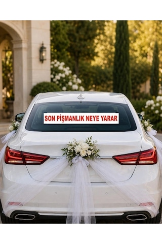 Son Pişmanlık Neye Yarar Araba Arkası Konvoy Yazısı 100 15 Cm Beyaz