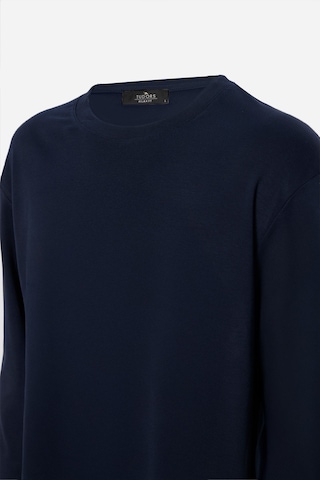Tudors Unisex Relax Fit Rahat Kesim Pamuk Bisiklet Yaka Lacivert Sweatshirt-32655 Lacivert