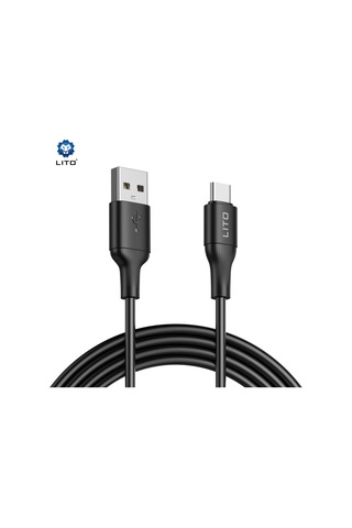 Lito Usb-type C Hızlı Şarj Ve Data Kablosu Pvc Material-ld06 Black
