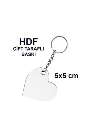 Hdf Çift Taraflı Anahtarlık - Kalp
