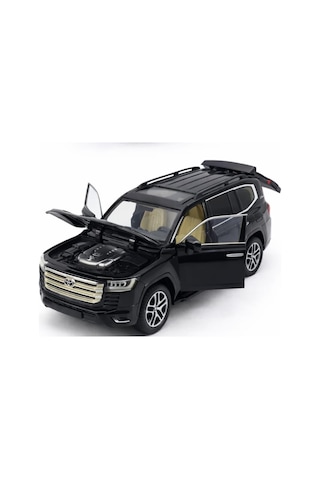 Kutulu Koleksiyon 1 / 24 Ölçek Toyota Land Cruiser Siyah Metal Araba