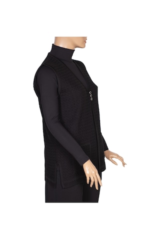 Alkım Kadın Sena Triko 3 Düğme Cepli Siyah Yelek Siyah