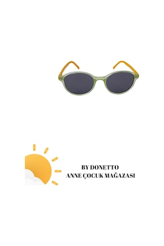 Unisex 0-2 Yaş Polarize Çerçeve Çocuk Güneş Gözlüğü Yeşil - Sarı