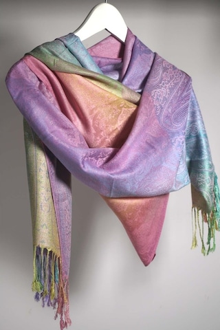 Pashmina Şal - Karışık Renk Kadın Şal - %100 Paşmina Yünü Çok Renkli