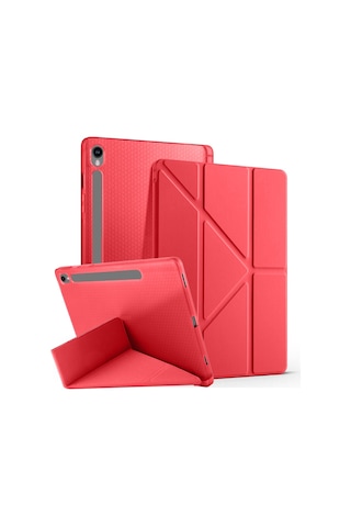 Samsung Galaxy Uyumlu Tab S10 Lite 11 Inc Sm-x400 Üçgen Katlanabilir Kalemlikli Yatay Dikey Standlı Kılıf Kapaklı Kılıf