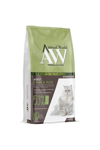 Animal World Kuzu Etli Pirinçli Yetişkin Kedi Maması 1500 G