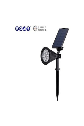 Noas Yl74 0706 S 7w Amber Işık Solar Bahçe Armatürü Siyah