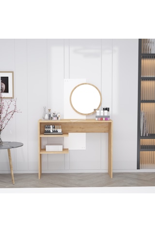 Dali Modern Dekoratif Aynalı Makyaj Masası Safirmeşe Beyaz