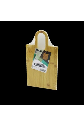 Bambu Kesme Tahtası Oval Kulplu 20x37 Cm Açık Ceviz