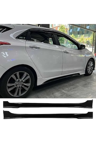 Hyundai İ30 Custom Yan Marşpiyel Seti Plastik 2 Adet Mat Siyah 2012 2013 2014 2015 2016 2017 Karlık+ek+bodykit