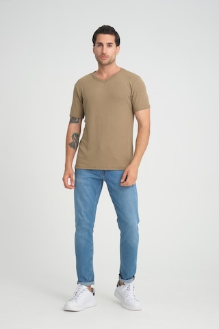 Alexander Gardi Alexandergardı Fitilli V Yaka Regular Fit T-shirt E24-74602 001