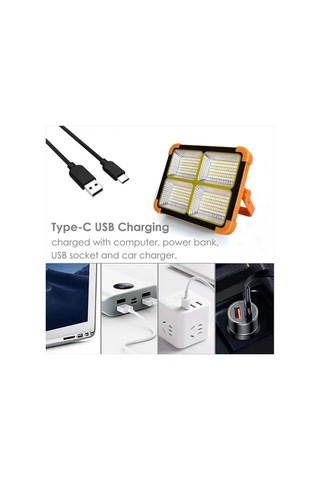 Ultra Parlak Led Solar Projektör Usb Şarj Edilebilir Kamp Feneri Su Geçirmez Dış Mekan Taşınabilir Arama Işığı Spot Işık Projektör Diğer