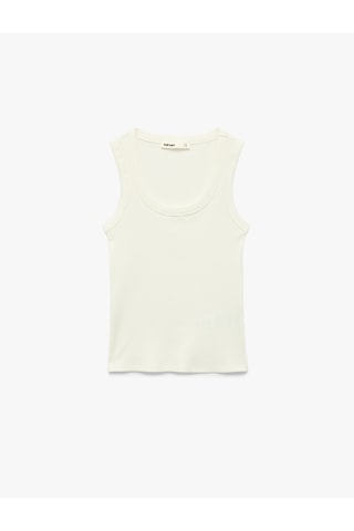 Koton Pamuklu U Yaka Slim Fit Atlet Kırık Beyaz 6sak10269ek Ekru