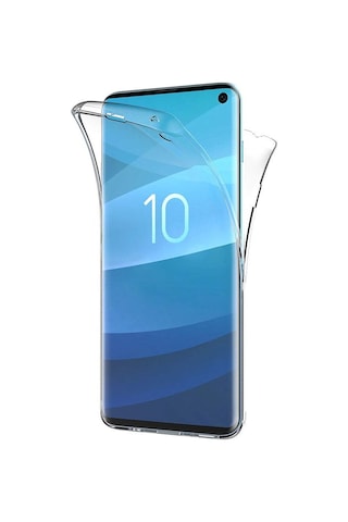 Teknomoda Samsung Uyumlu Galaxy S10 360 Derece Kilif Seffaf Silikon Ön Arka 397704629