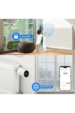 Zigbee Lcd Ekranlı Termostatik Radyatör Vanası Tuya, Smart Life, Zigbee2mqtt Uyumlu