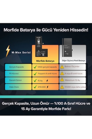 Morfide Apple Uyumlu iPhone Xs 3210mah Yüksek Kapasiteli Batarya