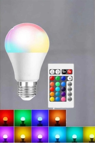 Mey İthalat Rgb Led Lamba Led Işık Ampul Renk Değiştirebilen 100 Watt Çok Renkli 82603605