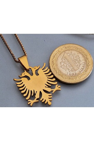 Altın Renk Asalet Ve Gücün Simgesi Çift Başlı Kartal Kolye