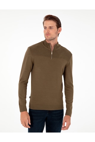 Pierre Cardin Erkek Koyu Haki Kazak /triko 50300532-vr111 Koyu Haki