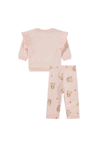 Civil Baby Fiyonklu Ayıcık Baskılı 6-18 Ay Takım - Pembe