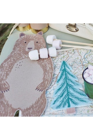 Meri Meri - Brown Bear Plates - Ayı Tabak