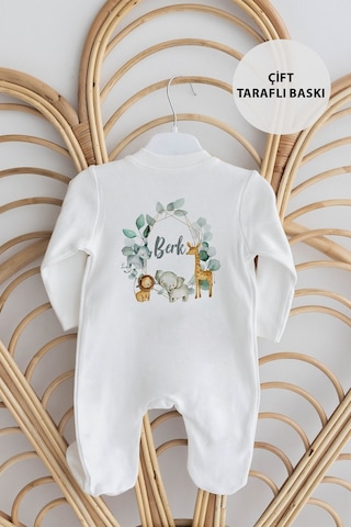 Lilabio %100 Organik Isme Özel Isimli 10lu Hastane Çıkışı Safari Ekru