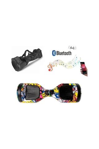 Citymate Elektrikli Kaykay Hoverboard Bluetooth Hoparlörlü 6.5 İnç Grafiti D01 +Çanta