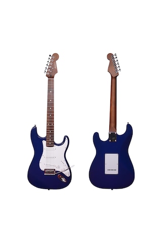 Midex Rph-30wbl Mavi Beyaz Gül Klavye Strat Kasa Sss Elektro Gitar Seti