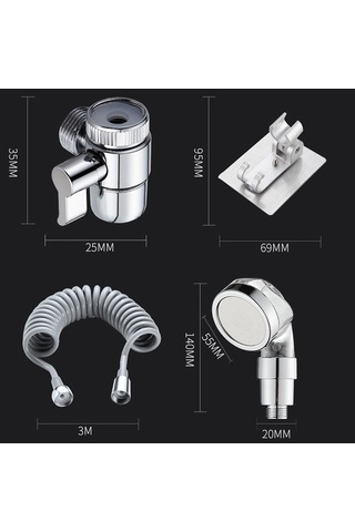 Cbtx El Tipi Geri Çekilebilir Şampuan Musluk Havzası Harici Duş Çok Renkli