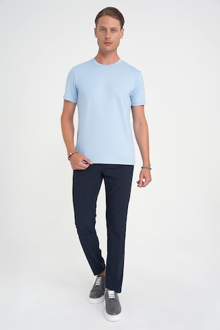 Efor Comfort Fit Bisiklet Yaka Esnek Pamuk Casual Mavi Tişört Ts 885 Mavi