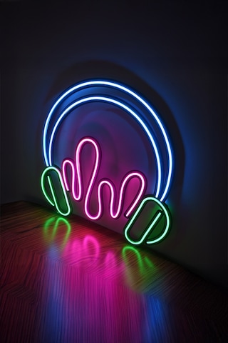 Headphone Neon Dekor Çok Renkli