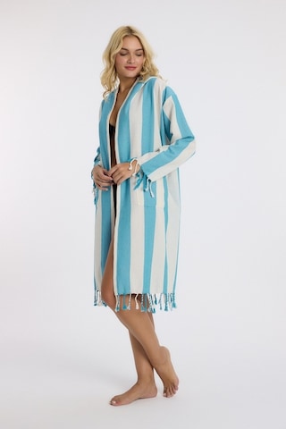 Mulberry Striped Peştemal Bornoz Banyo Ve Plaj Elbisesi Mavi