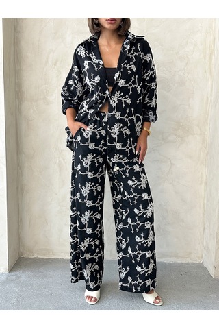 Verymoda Süzüne Nakışlı Pantolon F1927 Siyah