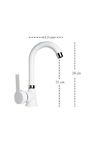 Inventa Beyaz Delta Kısa Borulu Lavabo Bataryası