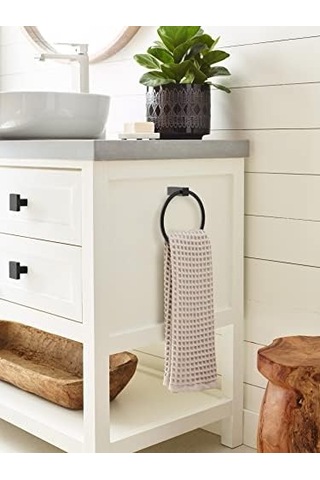 Amerock Havlu Halkası 6 1/2 İnç 165 Mm Mat Siyah Anıt Havlu Tutucu Banyo Donanımı Banyo Aksesuarları