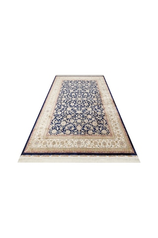 Eko Halı Isfahan Isf 03 Navy Cream Klasik Desenli Yüksek Kalite Sık Dokuma Makine Halısı