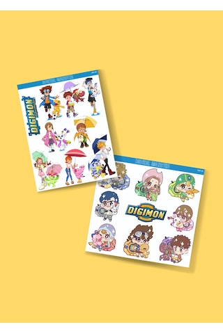 Digimon - Digital Monster Anime 2li Sticker Set Telefon-laptop Süsleme-ödül Çıkartmaları