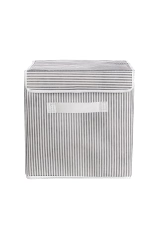 Adarya Home Kapaklı Dolap Içi Çamaşır Oyuncak Düzenleyici Katlanır Saklama Kutusu 30x30x30 Çizgili Diğer