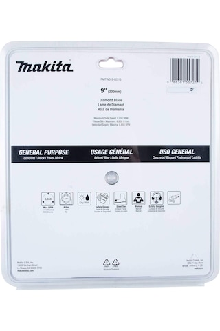 Makita E-02515 9 Inç Elmas Bıçak, Segmentli, Genel Amaçlı