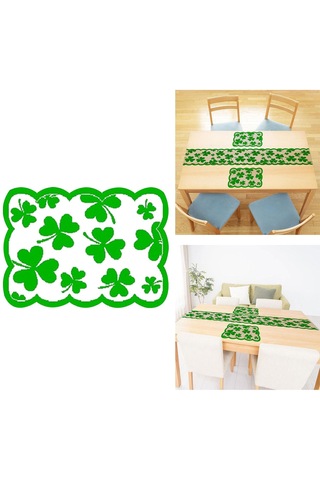 Homyl St Patricks Günü Dekoru 45x30cm Tatil Yemeği Parti Yemek Yeşil