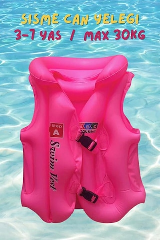 Abc Desen Pembe Çocuklar İçin Havuz Deniz Can Yeleği Pembe