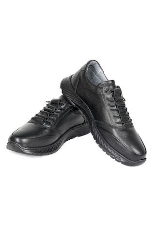 Iç Dış Hakiki Deri Comfort Taban Ortopedik Günlük Erkek Ayakkabı Siyah